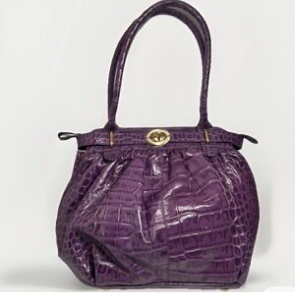 Michael Rome  Designs Croco Embossed Leather Purple Purse - Picture 15 of 15